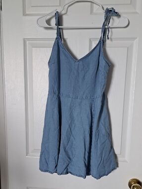 GAP Pale Blue Denim Sundress with Tie Straps